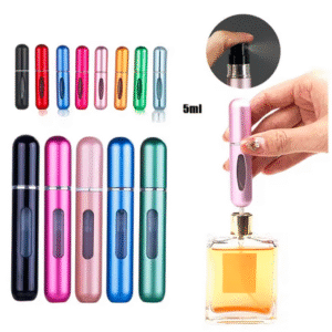Mini Atomiseur de Parfum 5 ml, Bouteilles de Parfum Rechargeables, Vaporisateur de Parfum en Aluminium Format Voyage